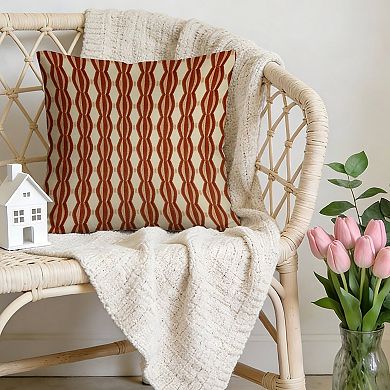 Decorative Throw Pillow, 18" Pillow Cover Singular, Thibaut Inkat in Orange Beige