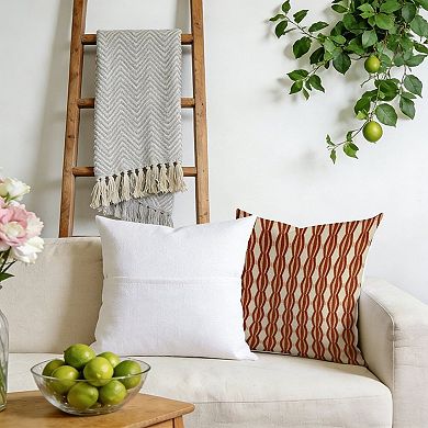 Decorative Throw Pillow, 18" Pillow Cover Singular, Thibaut Inkat in Orange Beige