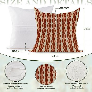 Decorative Throw Pillow, 18" Pillow Cover Singular, Thibaut Inkat in Orange Beige