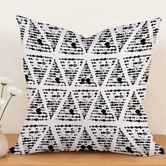 Decorative Throw Pillow, 18" Pillow Cover Singular, Black Abstract