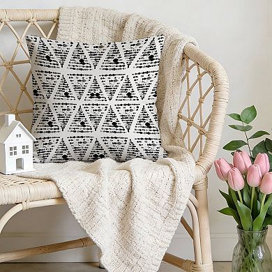 Decorative Throw Pillow, 18" Pillow Cover Singular, Black Abstract