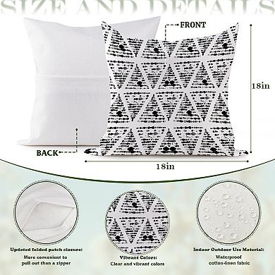 Decorative Throw Pillow, 18" Pillow Cover Singular, Black Abstract