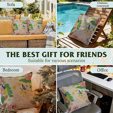 Outdoor Decorative Throw Pillow, 18" Pillow Cover Singular, Thibaut Garden Floral