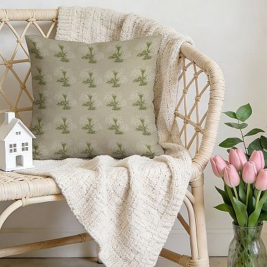Decorative Throw Pillow, 18" Pillow Cover Singular, Hydrangea Springtime Flower Brown