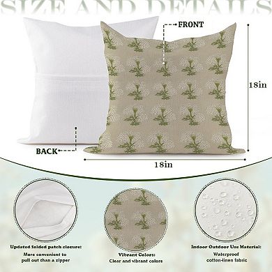 Decorative Throw Pillow, 18" Pillow Cover Singular, Hydrangea Springtime Flower Brown