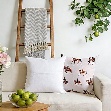 Decorative Throw Pillow, 18" Pillow Cover Singular, Horse Riding