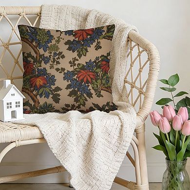 Outdoor Decorative Throw Pillow Cover, 18", 1 Pack, Exotic Thibaut Floral