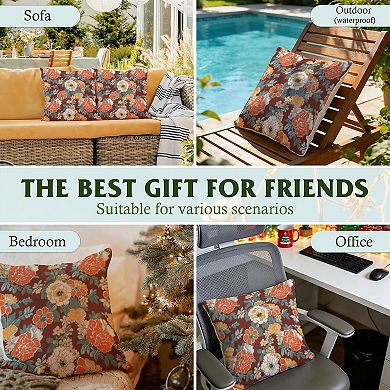 Outdoor Decorative Throw Pillow, 18" Pillow Cover Singular, French Thibaut Dahlia