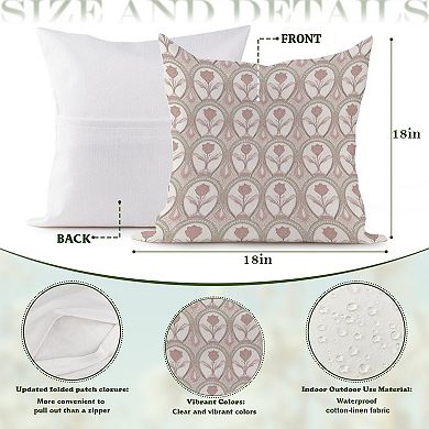 Mughal Floral Pink Chinoiserie Decorative Throw Pillow, 18" Pillow Cover Singular