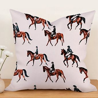 Outdoor Decorative Throw Pillow Cover, 18", 1 Pack, Horse Riding