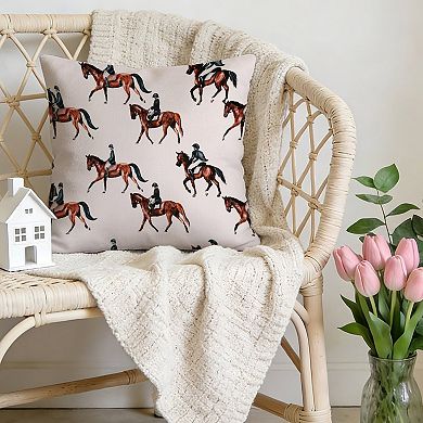 Outdoor Decorative Throw Pillow Cover, 18", 1 Pack, Horse Riding
