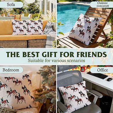 Outdoor Decorative Throw Pillow Cover, 18", 1 Pack, Horse Riding