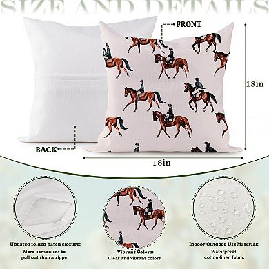 Outdoor Decorative Throw Pillow Cover, 18", 1 Pack, Horse Riding