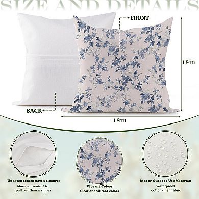 Decorative Throw Pillow, 18" Pillow Cover Singular, French Pastoral Floral