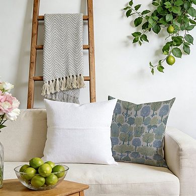 Green And Blue Forest Decorative Throw Pillow, 18" Pillow Cover Singular