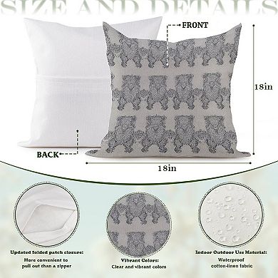 Decorative Throw Pillow, 18" Pillow Cover Singular, Blue Tibet Tiger