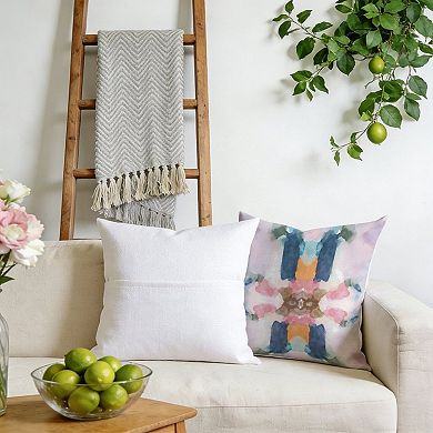 Navy Pink Orange Abstract Decorative Throw Pillow, 18" Pillow Cover Singular