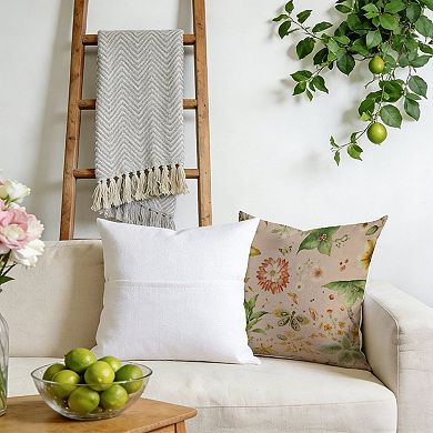 Outdoor Decorative Throw Pillow, 18" Pillow Cover Singular, Chinoiserie Floral Butterfly