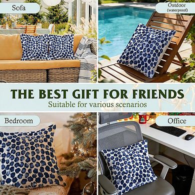 Decorative Throw Pillow, 18" Pillow Cover Singular, Waterproof Blue Euro