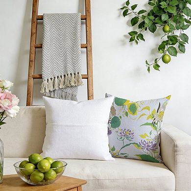 Chinoiserie Peony Floral in Violet Decorative Throw Pillow, 18" Pillow Cover Singular