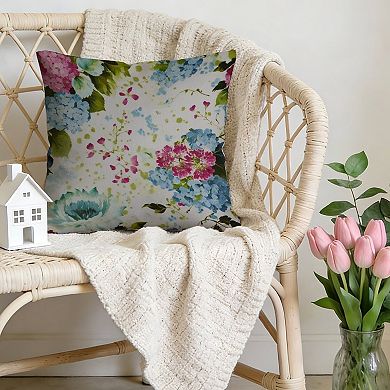 Outdoor Decorative Throw Pillow, 18" Pillow Cover Singular, Garden Thibaut Floral Inspired