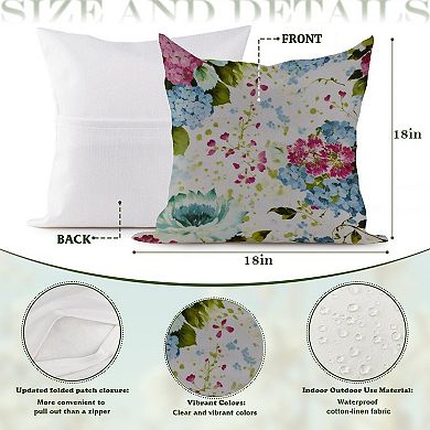 Outdoor Decorative Throw Pillow, 18" Pillow Cover Singular, Garden Thibaut Floral Inspired
