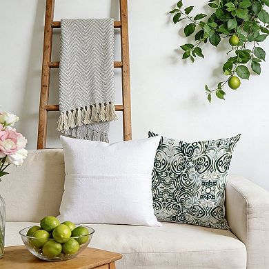 Outdoor Decorative Throw Pillow, 18" Pillow Cover Singular, Blue Green