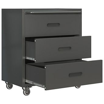 VIYET Heavy-Duty Rolling Tool Cabinet - 3-Drawer Metal Storage Chest with Wheels & Guarded Top