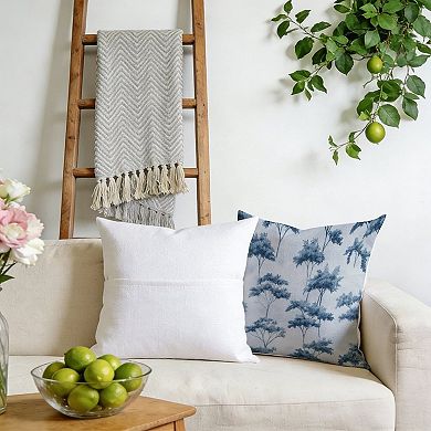 Decorative Throw Pillow, 18" Pillow Cover Singular, Blue And White Thibaut Tree