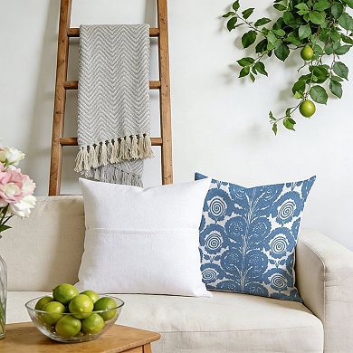 Decorative Throw Pillow, 18" Pillow Cover Singular, Thibaut Lake Little Lotus Blue