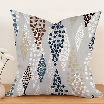 Outdoor Decorative Throw Pillow, 18" Pillow Cover Singular, Blue And Grey