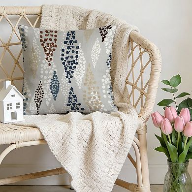 Outdoor Decorative Throw Pillow, 18" Pillow Cover Singular, Blue And Grey