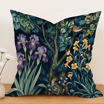William Morris Art Nouveau Nature Green Decorative Throw Pillow, 18" Pillow Cover Singular