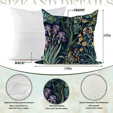 William Morris Art Nouveau Nature Green Decorative Throw Pillow, 18" Pillow Cover Singular