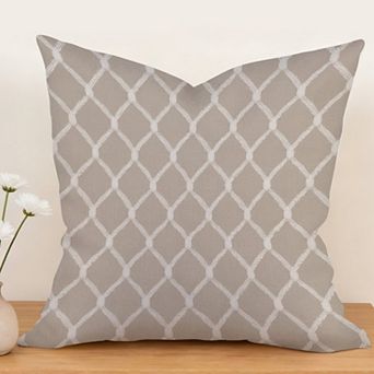 Outdoor Decorative Throw Pillow, 18" Pillow Cover Singular, Geometric Asian Check
