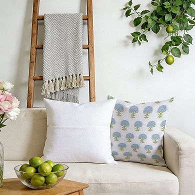 Hydrangea Springtime Blue Flower Decorative Throw Pillow, 18" Pillow Cover Singular