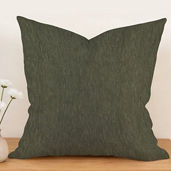 Outdoor Decorative Throw Pillow, 18" Pillow Cover Singular, Chinoiserie Olive