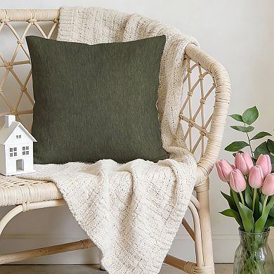 Outdoor Decorative Throw Pillow, 18" Pillow Cover Singular, Chinoiserie Olive