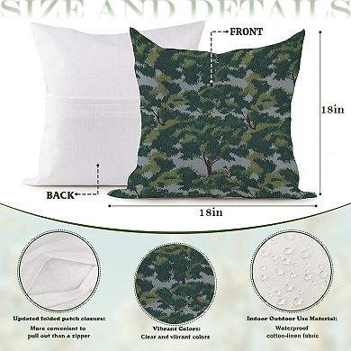 Decorative Throw Pillow, 18" Pillow Cover Singular, Exotic Thibaut Tree Forest