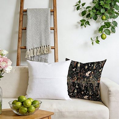 Forest Horse Castle Botanical Decorative Throw Pillow, 18" Pillow Cover Singular