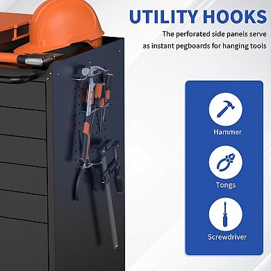 VIYET 34" Rolling Metal Tool Chest - 6-Drawer Heavy-Duty Mobile Garage Cabinet & Tool Organizer