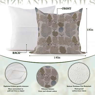 Decorative Throw Pillow, 18" Pillow Cover Singular, Forest Plant