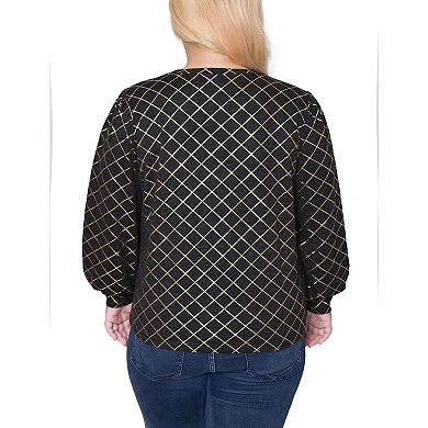 Plus Size Bishop Sleeve Pullover Top