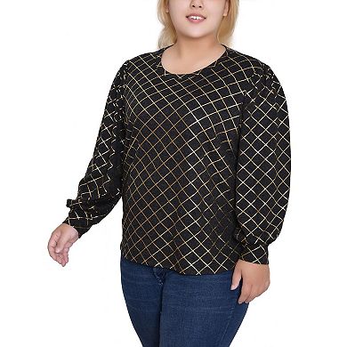 Plus Size Bishop Sleeve Pullover Top