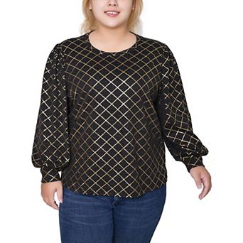 Plus Size Bishop Sleeve Pullover Top
