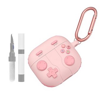 Earphone Case Cover for AirPods 4 with Cleaning Kit Retro Handheld Game Console Design