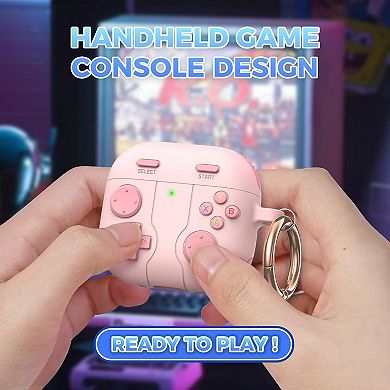 Earphone Case Cover for AirPods 4 with Cleaning Kit Retro Handheld Game Console Design