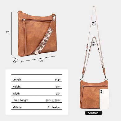 Multi-Pocket Crossbody Bag Dual Strap Hynes Eagle