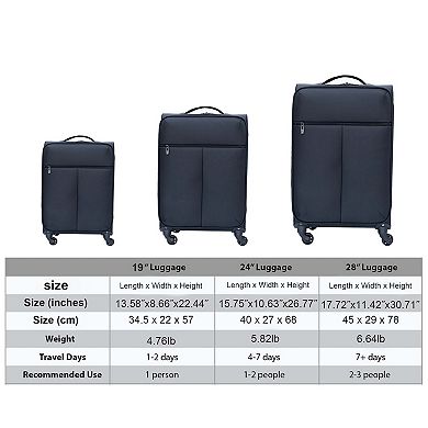 Softside Travel Luggage Set (3-Piece) Hynes Eagle