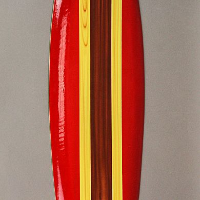 32 Inch Wooden Surfboard Decorative Wall Hanging Beach Decor - Red